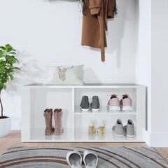 Spintelė batams, Apdirbta mediena, 100x35x45cm, balta blizgi spalva цена и информация | Полки для обуви, банкетки | pigu.lt