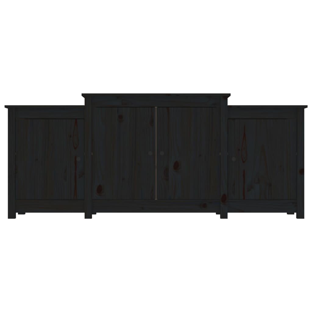 Šoninė spintelė, Pušies medienos masyvas, 164x37x68cm, juoda kaina ir informacija | Svetainės spintelės | pigu.lt