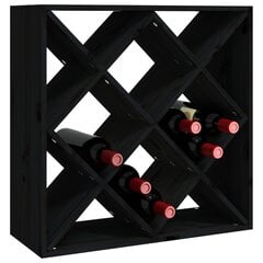 Vyno spintelė, juoda, 62x25x62cm цена и информация | Кухонные шкафчики | pigu.lt