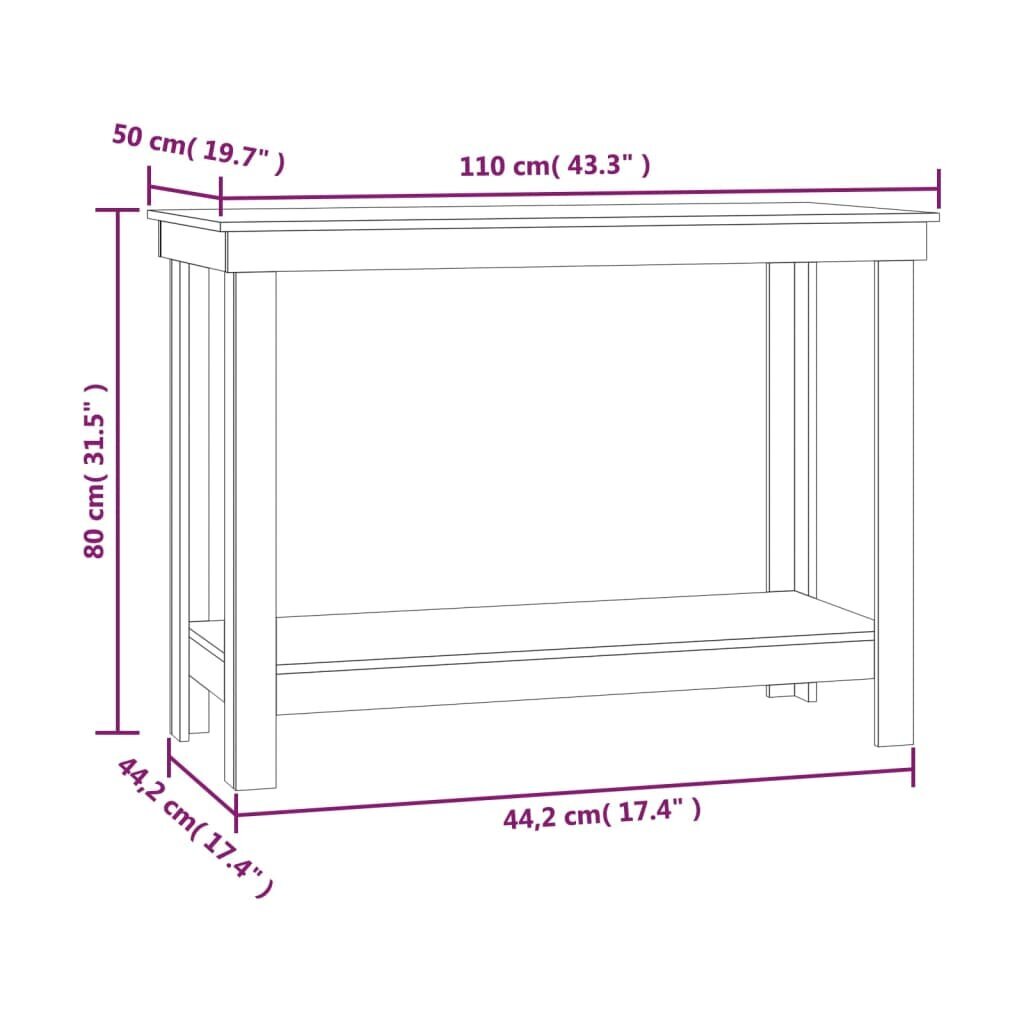 Pušies medienos masyvo darbastalis, baltas, 110x50x80 cm. kaina ir informacija | Pjūklai, pjovimo staklės | pigu.lt