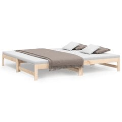 Ištraukiama lova, 2x(80x200)cm, pušies medienos masyvas kaina ir informacija | Lovos | pigu.lt