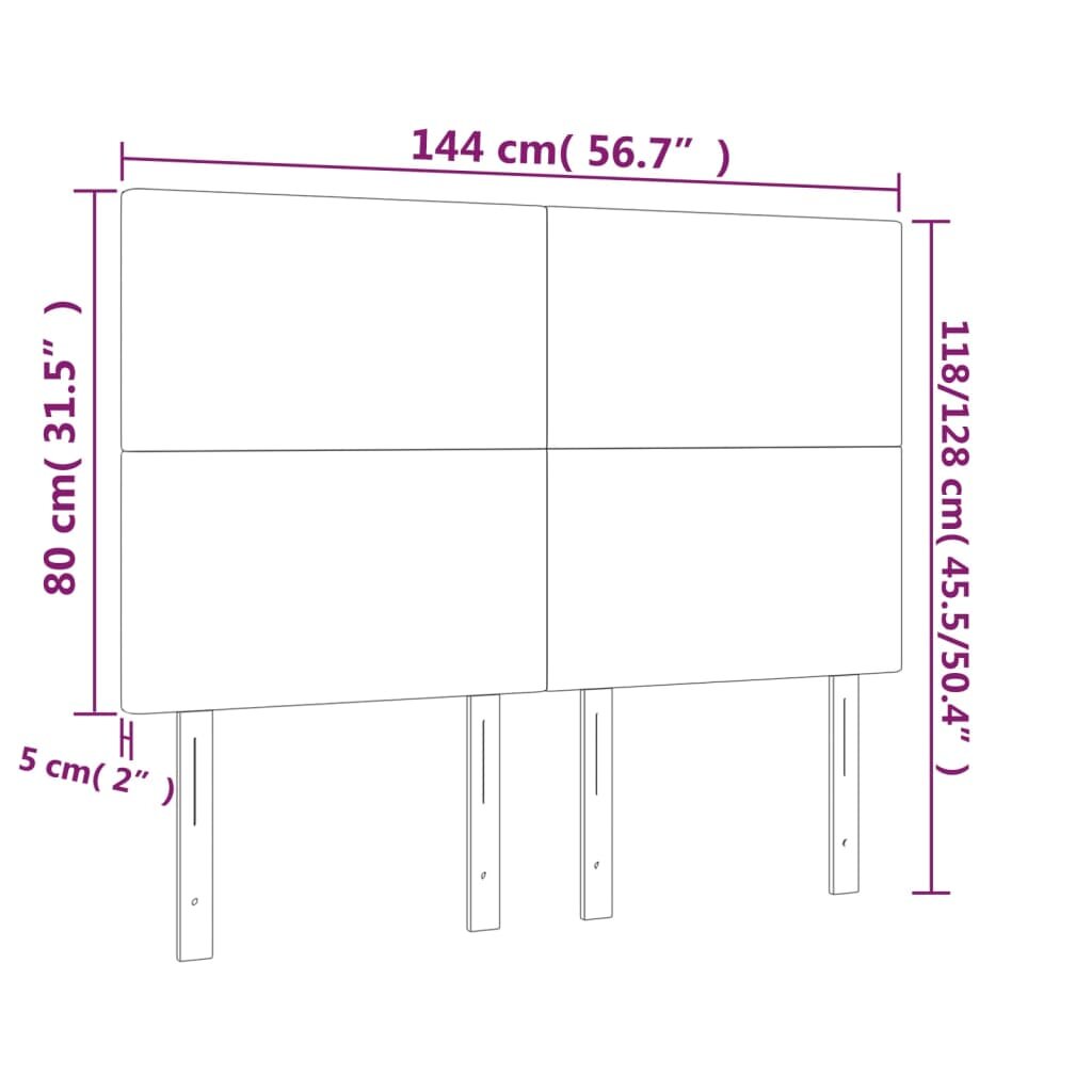 Galvūgaliai, 4vnt., baltos spalvos, 72x5x78/88cm, dirbtinė oda kaina ir informacija | Lovos | pigu.lt