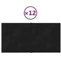 Sienų plokštės, juodos, 12 vnt., 30x15 cm., 0,54m² kaina ir informacija | Lubų, sienų dekoro elementai | pigu.lt