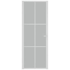 Matinio stiklo ir aliuminio vidaus durys, baltos, 76 x 201,5 cm. цена и информация | Двери со стеклом LIRA, дуб сицилия, ЭКО шпон | pigu.lt