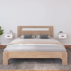 Sieninės naktinės spintelės, Pušies medienos masyvas, 2vnt., 40x29,5x22cm, balta kaina ir informacija | Spintelės prie lovos | pigu.lt
