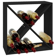 Vyno spintelė, juoda, 62x25x62cm kaina ir informacija | Virtuvinės spintelės | pigu.lt