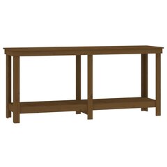 Pušies medienos masyvo darbastalis, rudas, 180x50x80 cm. цена и информация | Столы-консоли | pigu.lt