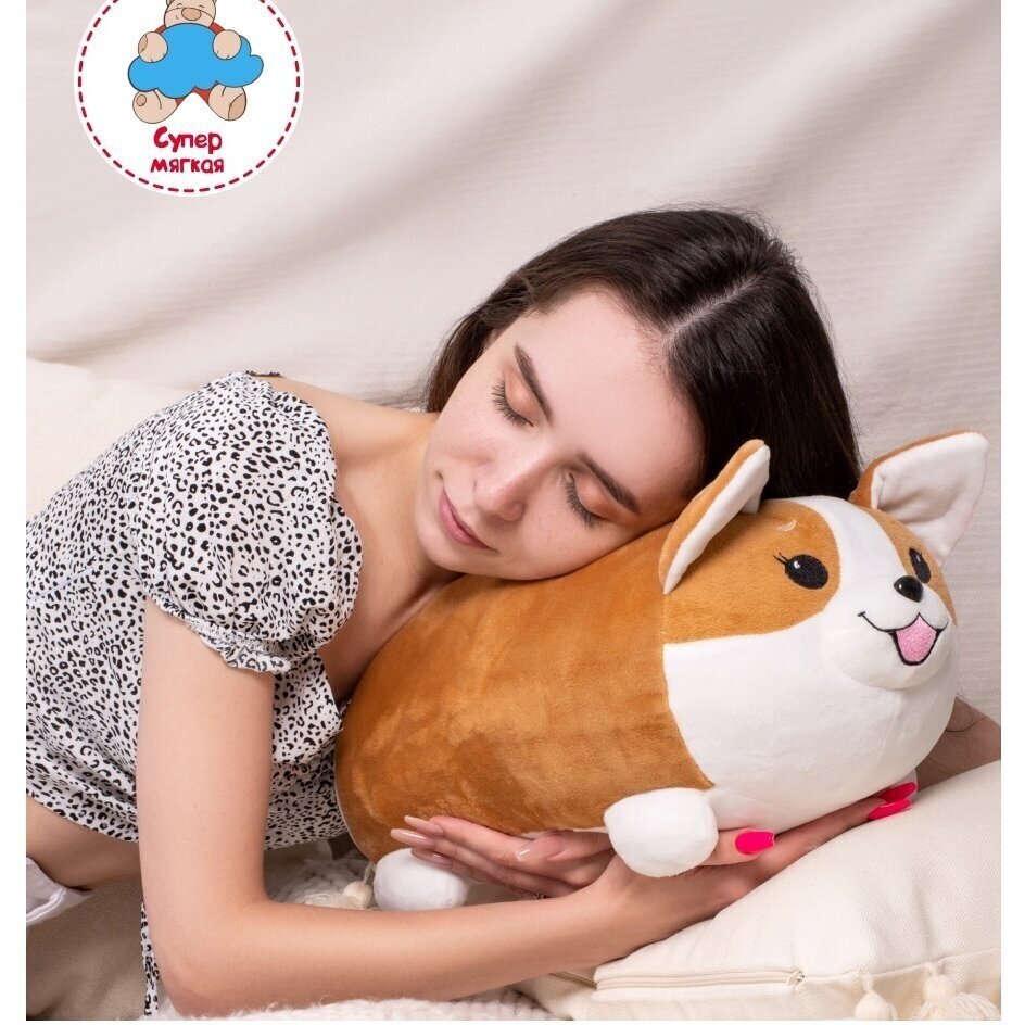 Pliušinis žaislas-pagalvė Šuo korgis Tinginys Fancy, 41 cm kaina ir informacija | Minkšti (pliušiniai) žaislai | pigu.lt