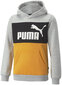 Džemperis berniukams Puma Ess Block Hoodie Black Grey Yellow 849081 , pilkas цена и информация | Megztiniai, bluzonai, švarkai berniukams | pigu.lt