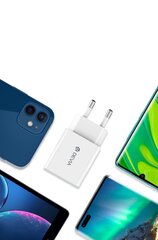 Сетевая зарядка Devia Smart PD+QC USB-A+Type-C 30W белая цена и информация | Зарядные устройства для телефонов | pigu.lt