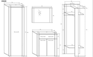 Прихожая Cezar цена и информация | Комплекты в прихожую | pigu.lt