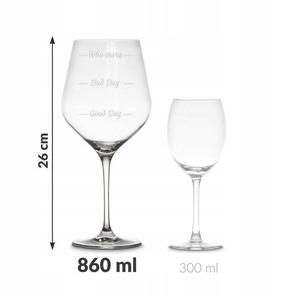 Vyno taurių dėklas ir 2 didelės taurės su užrašais, 860 ml цена и информация | Originalūs puodeliai | pigu.lt