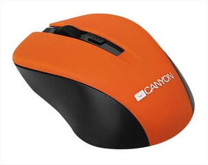 CANYON Mouse CNE-CMSW1(Wireless  Optical 800|1000|1200 dpi  4 btn  USB  power saving button)  Orange цена и информация | Мыши | pigu.lt