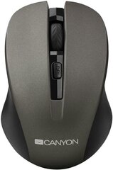CANYON Mouse CNE-CMSW1(Wireless  Optical 800|1000|1200 dpi  4 btn  USB  power saving button)  Graphite цена и информация | Мыши | pigu.lt
