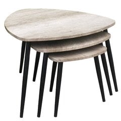 Набор столиков Aatrium, 62x61x42 см, коричневого/черного цвета цена и информация | Садовые столы, столики | pigu.lt