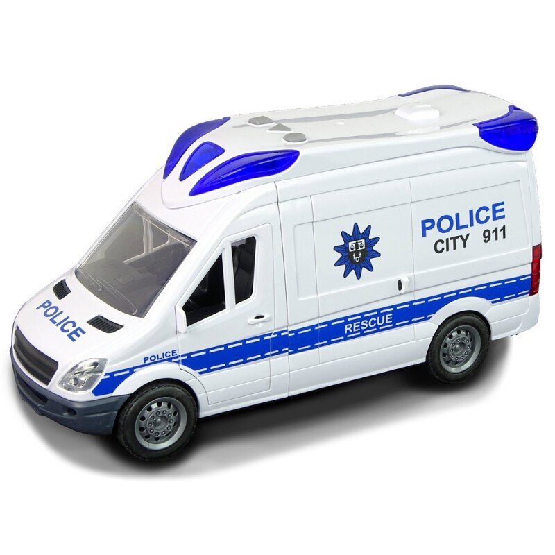 Interaktyvus policijos automobilis su šviesos ir garso efektais, mėlynas kaina ir informacija | Žaislai berniukams | pigu.lt