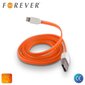 Forever Flat Silicone USB - Lightning, Oranžinė kaina ir informacija | Laidai telefonams | pigu.lt