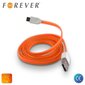 Forever Flat Silicone MicroUSB- USB 1m, Oranžinė kaina ir informacija | Laidai telefonams | pigu.lt