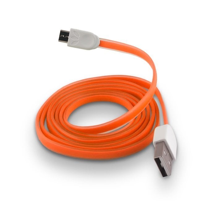 Forever Flat Silicone MicroUSB- USB 1m, Oranžinė kaina ir informacija | Laidai telefonams | pigu.lt