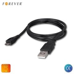 Универсальный микро USB кабель данных и заряда Forever, 1м черный (EU Blister) цена и информация | Кабели для телефонов | pigu.lt