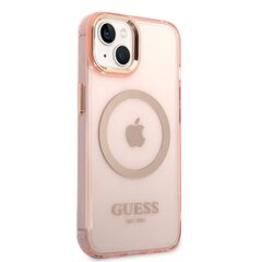 Guess Translucent MagSafe Compatible Case skirtas iPhone 14, rožinis kaina ir informacija | Telefono dėklai | pigu.lt