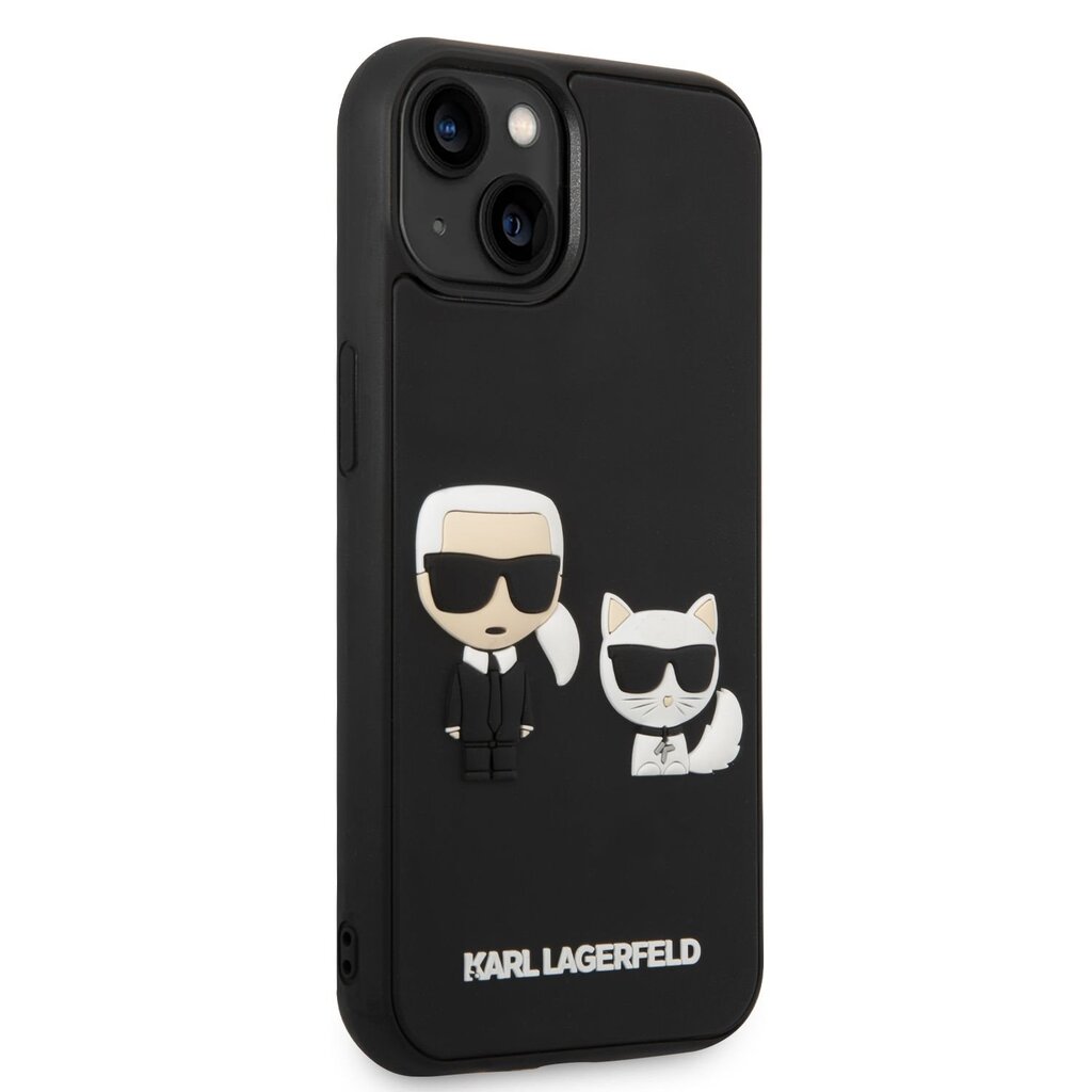 Karl Lagerfeld and Choupette 3D Case skirtas iPhone 14, juodas kaina ir informacija | Telefono dėklai | pigu.lt