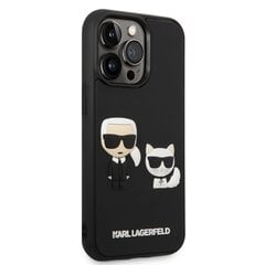 Karl Lagerfeld and Choupette 3D Case skirtas iPhone 14 Pro, juodas kaina ir informacija | Telefono dėklai | pigu.lt