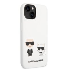 Karl Lagerfeld and Choupette Liquid Silicone Case skirtas iPhone 14, baltas kaina ir informacija | Telefono dėklai | pigu.lt