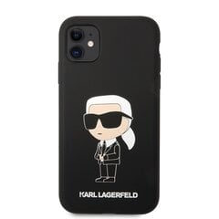 Karl Lagerfeld Liquid Silicone Ikonik NFT Case skirtas iPhone 11, juodas kaina ir informacija | Telefono dėklai | pigu.lt