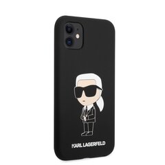 Karl Lagerfeld Liquid Silicone Ikonik NFT Case skirtas iPhone 11, juodas kaina ir informacija | Telefono dėklai | pigu.lt