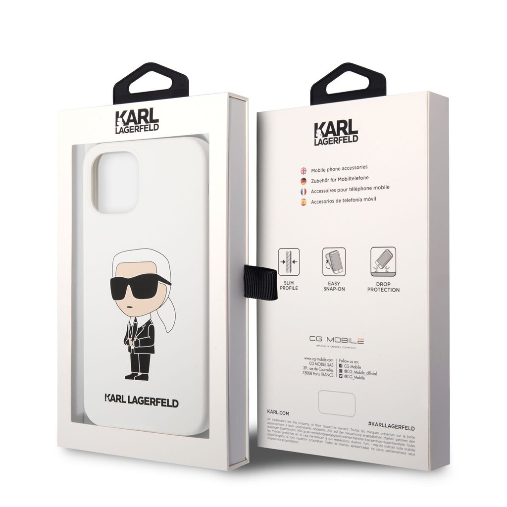 Чехол для телефона Karl Lagerfeld Liquid Silicone Ikonik NFT Case for iPhone  12|12 Pro White, iPhone 12 Pro, Белый цена | pigu.lt