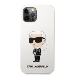 Karl Lagerfeld Liquid Silicone Ikonik NFT Case skirtas iPhone 12|12 Pro, baltas kaina ir informacija | Telefono dėklai | pigu.lt