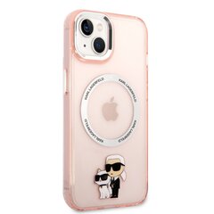 Karl Lagerfeld MagSafe Compatible Case IML Karl and Choupette NFT for iPhone 14 Pink цена и информация | Чехлы для телефонов | pigu.lt