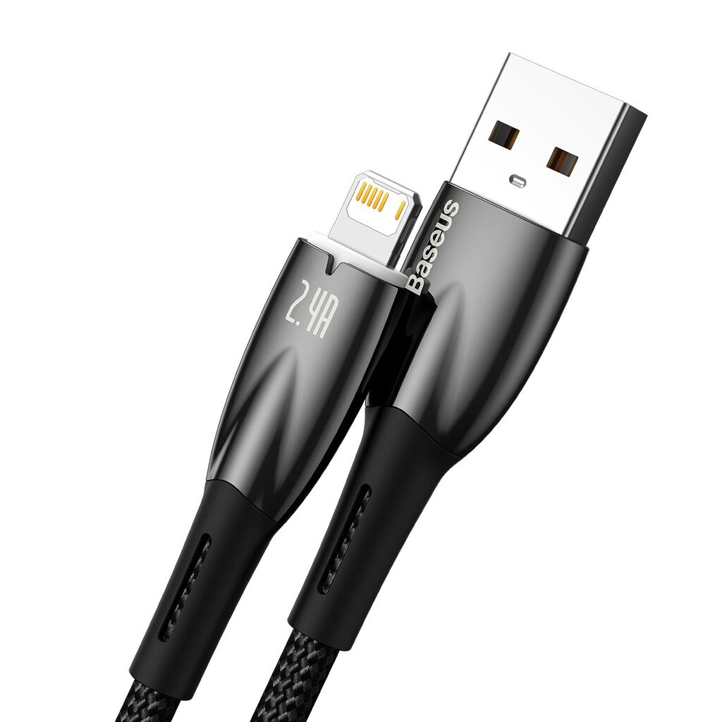 Baseus Glimmer Series, fast charging USB-C - Lightning 480Mb/s 2.4A 2m black kaina ir informacija | Laidai telefonams | pigu.lt