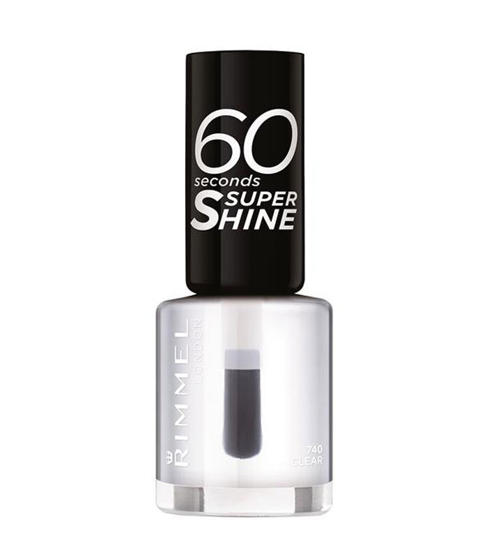 Nagų lakas Rimmel London 60 Seconds Super Shine 8 ml, 740 Clear kaina ir informacija | Nagų lakai, stiprintojai | pigu.lt