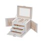 Keturių pakopų papuošalų dėžutė Songmics, balta kaina ir informacija | Interjero detalės | pigu.lt
