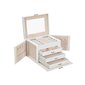 Keturių pakopų papuošalų dėžutė Songmics, balta kaina ir informacija | Interjero detalės | pigu.lt