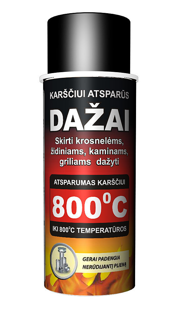 Karščiui atsparūs dažai, 400 ml (spalva: juoda) цена и информация | Priedai šildymo įrangai | pigu.lt