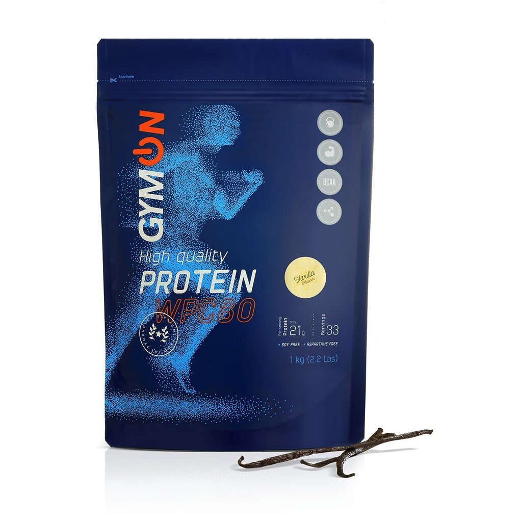 Išrūgų baltymų kokteilis GymON, vanilės skonio, 1000 g kaina ir informacija | Baltymai | pigu.lt