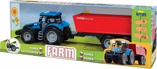 Žaislinis traktorius su priekaba su garsais Dromader, mėlynas kaina ir informacija | Žaislai berniukams | pigu.lt