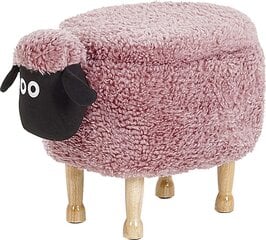 Vaikiškas pufas Beliani Sheep, rožinis kaina ir informacija | Vaikiški sėdmaišiai, foteliai, pufai | pigu.lt