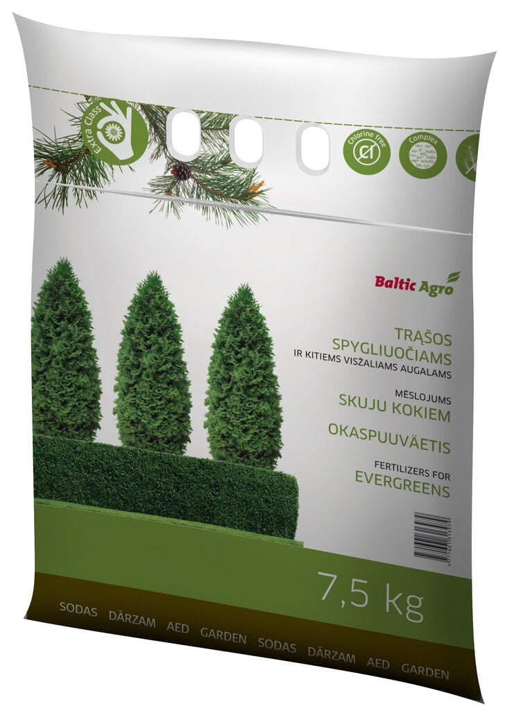 Baltic Agro Trąšos spygliuočiams ir kitiems visžaliams augalams, 7,5 kg kaina ir informacija | Birios trąšos | pigu.lt