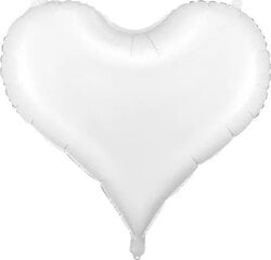Воздушный шар из фольги Сердце, 75x64.5см, белый цена и информация | Шарики | pigu.lt