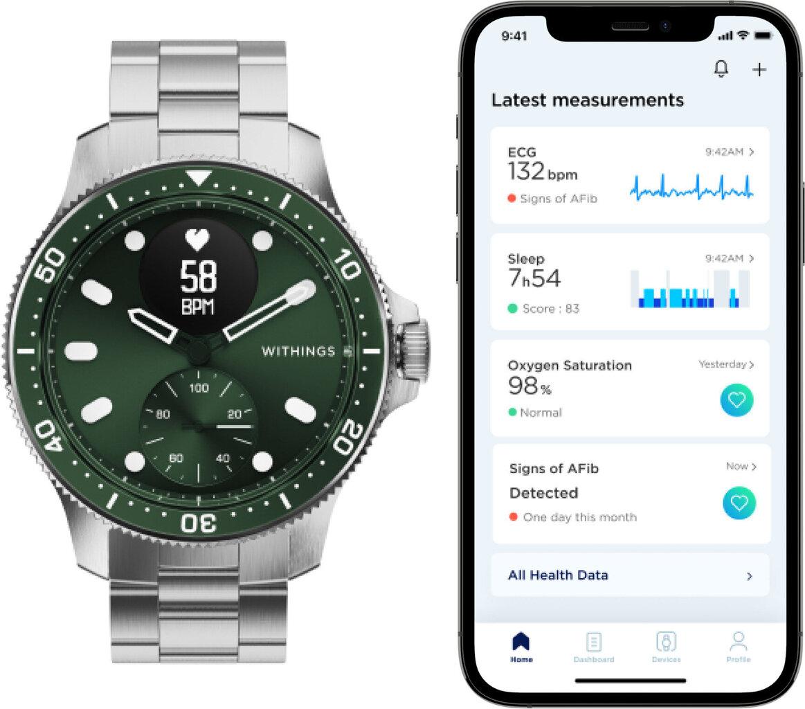 Withings ScanWatch Horizon Hybrid Green цена и информация | Išmanieji laikrodžiai (smartwatch) | pigu.lt