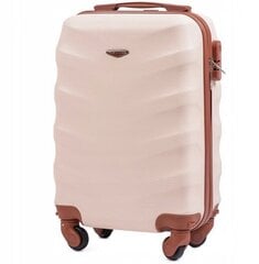 Большой белый чемодан Wings BS402L + дорожная косметичка цена и информация | Чемоданы, дорожные сумки | pigu.lt