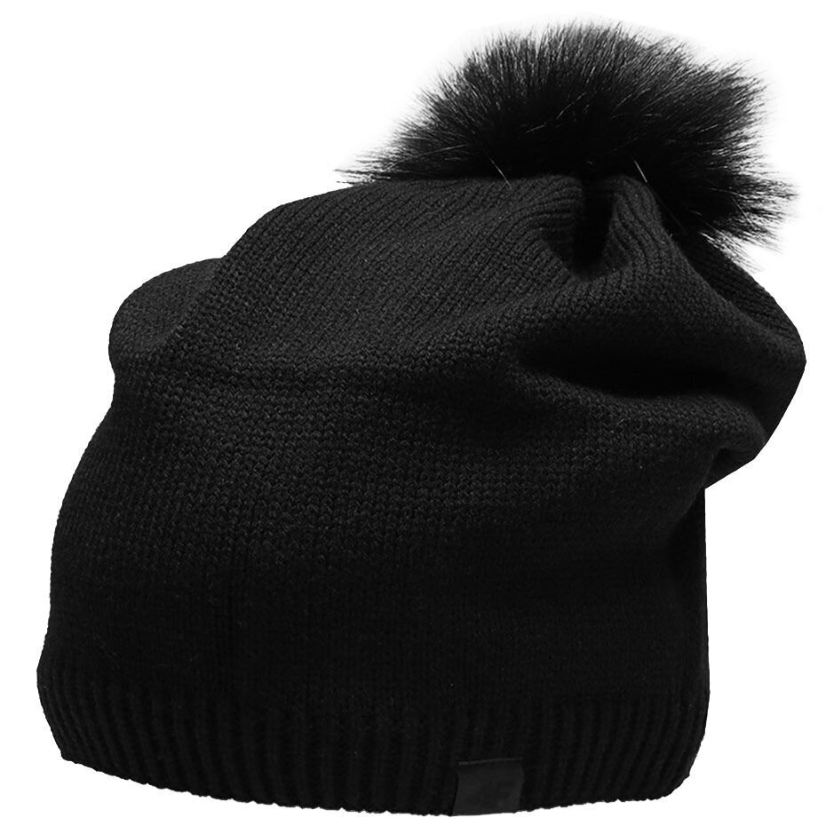 Moteriška kepurė 4F H4Z22 CAD009 šviesiai juoda su pomponu цена и информация | Kepurės moterims | pigu.lt