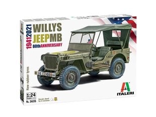 Konstruktorius Italeri - Willys Jeep MB 80th Anniversary 1941-2021, 1/24, 3635 kaina ir informacija | Konstruktoriai ir kaladėlės | pigu.lt