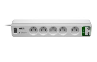 Удлинитель и зарядное устройство APC PM5U-FR Essential, 1.8 м, 2xUSB 5V, 2.4A цена и информация | Удлинители | pigu.lt