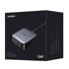 UGREEN CD327 Nexode charger, 2x USB-C, 2x USB-A, GaN, 65 Вт (grey) цена и информация | Зарядные устройства для телефонов | pigu.lt