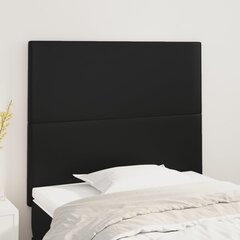 Galvūgalis, 2vnt., juodos spalvos, 100x5x78/88 cm, dirbtinė oda цена и информация | Кровати | pigu.lt